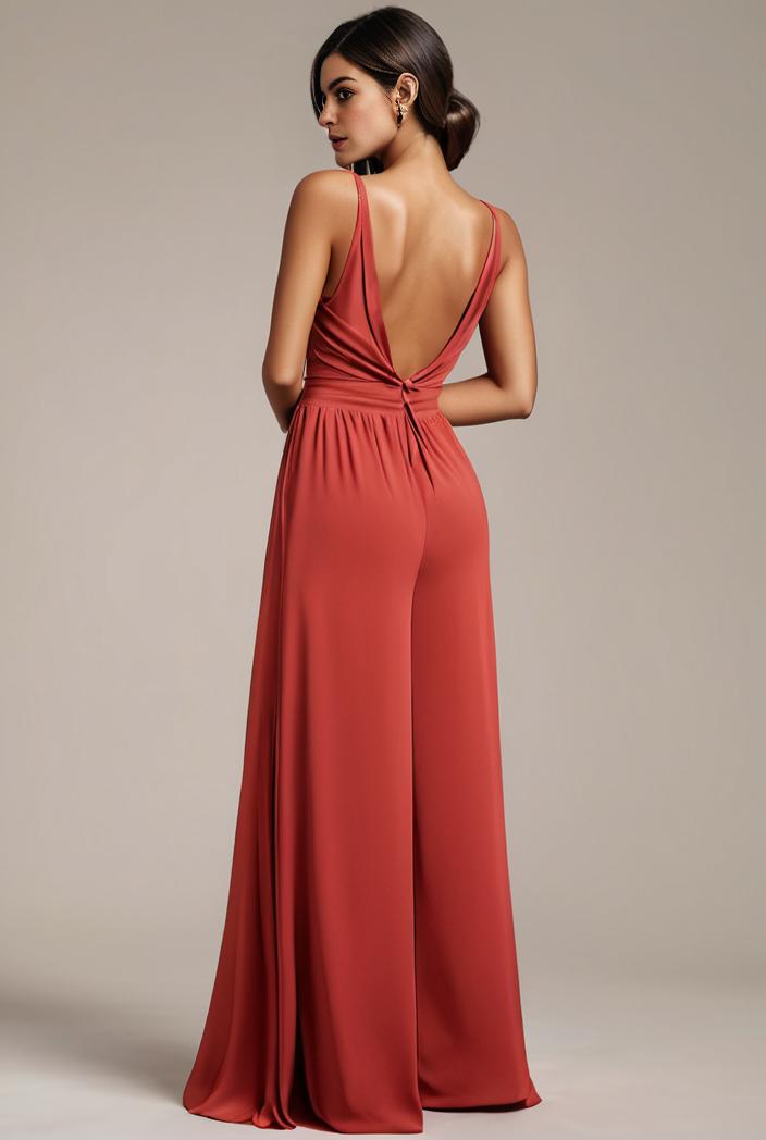 convertible chiffon lace open back spaghetti straps bridesmaid dress 116236