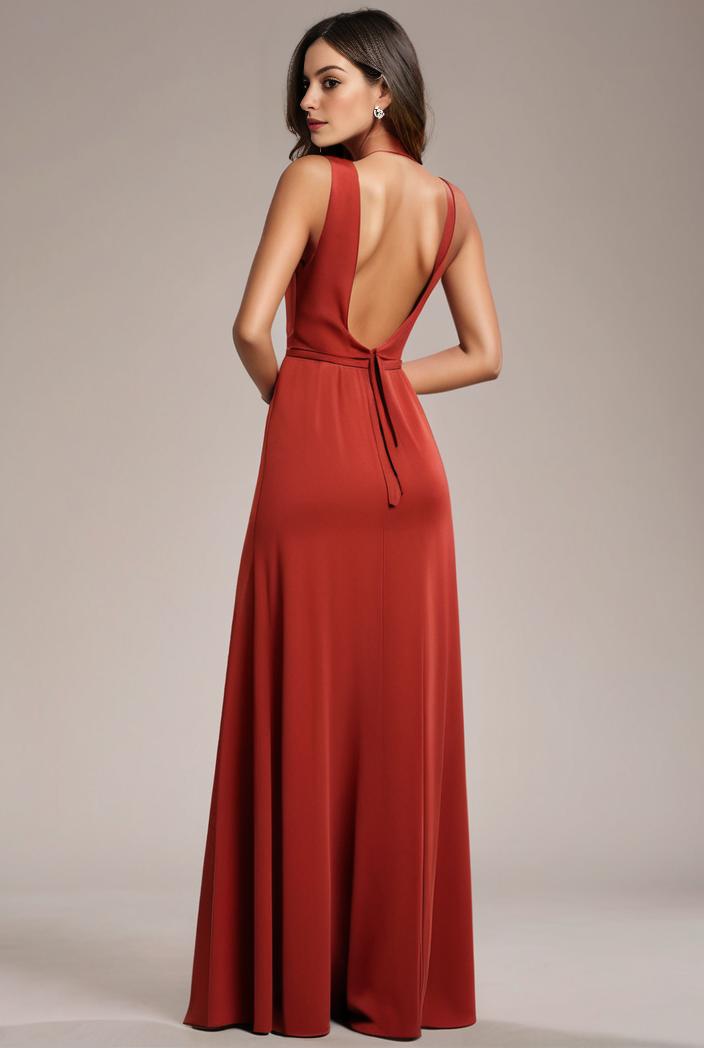 convertible chiffon lace open back spaghetti straps bridesmaid dress 116242