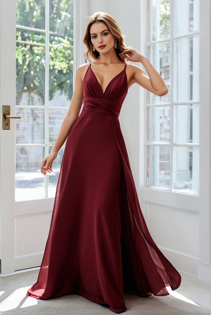 convertible chiffon lace open back spaghetti straps bridesmaid dress 116274