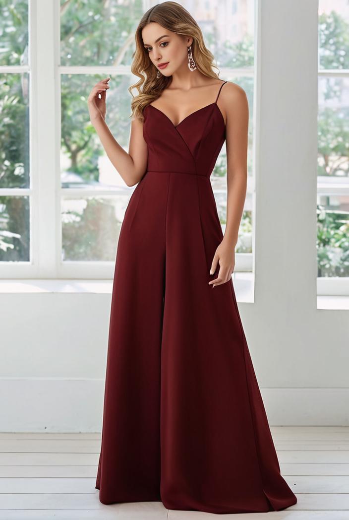 convertible chiffon lace open back spaghetti straps bridesmaid dress 116275