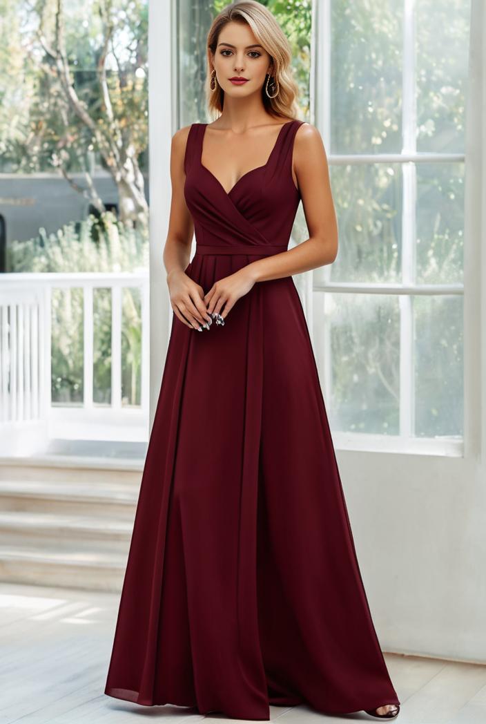 convertible chiffon lace open back spaghetti straps bridesmaid dress 116284