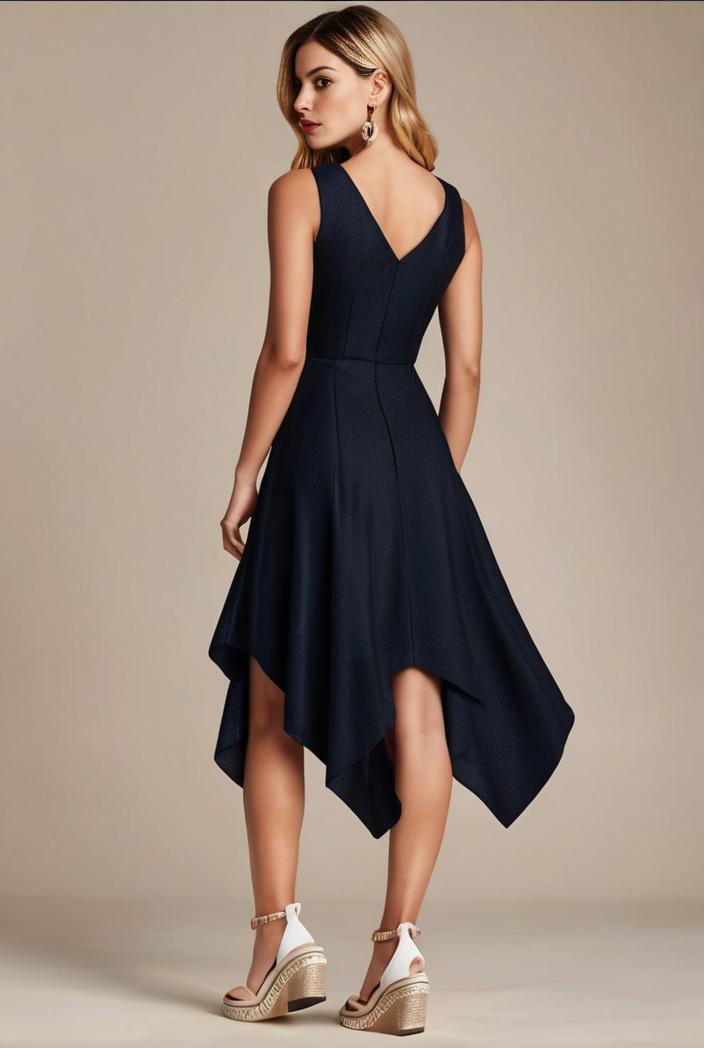 deep v neck lace chiffon bridesmaid dress with asymmetrical hem 116813