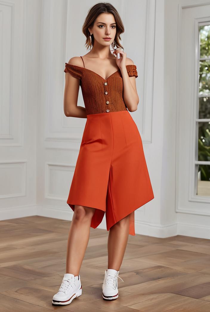 deep v neck lace chiffon bridesmaid dress with asymmetrical hem 116821