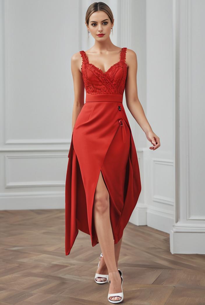 deep v neck lace chiffon bridesmaid dress with asymmetrical hem 116849