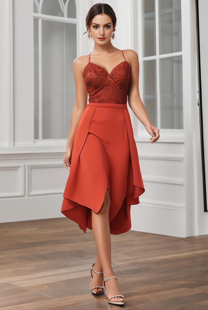 deep v neck lace chiffon bridesmaid dress with asymmetrical hem 116854