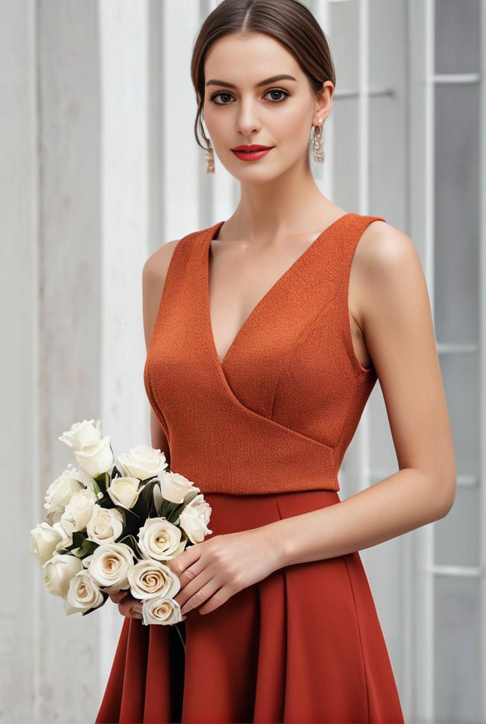 deep v neck lace chiffon bridesmaid dress with asymmetrical hem 116879