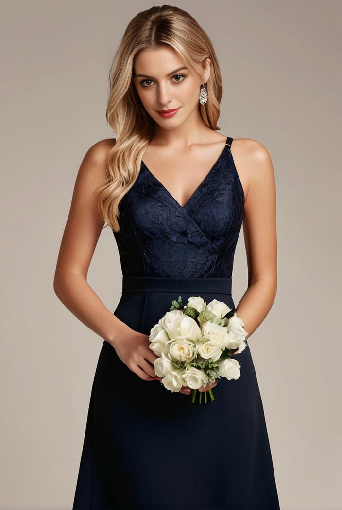 deep v neck lace chiffon bridesmaid dress with asymmetrical hem 116902