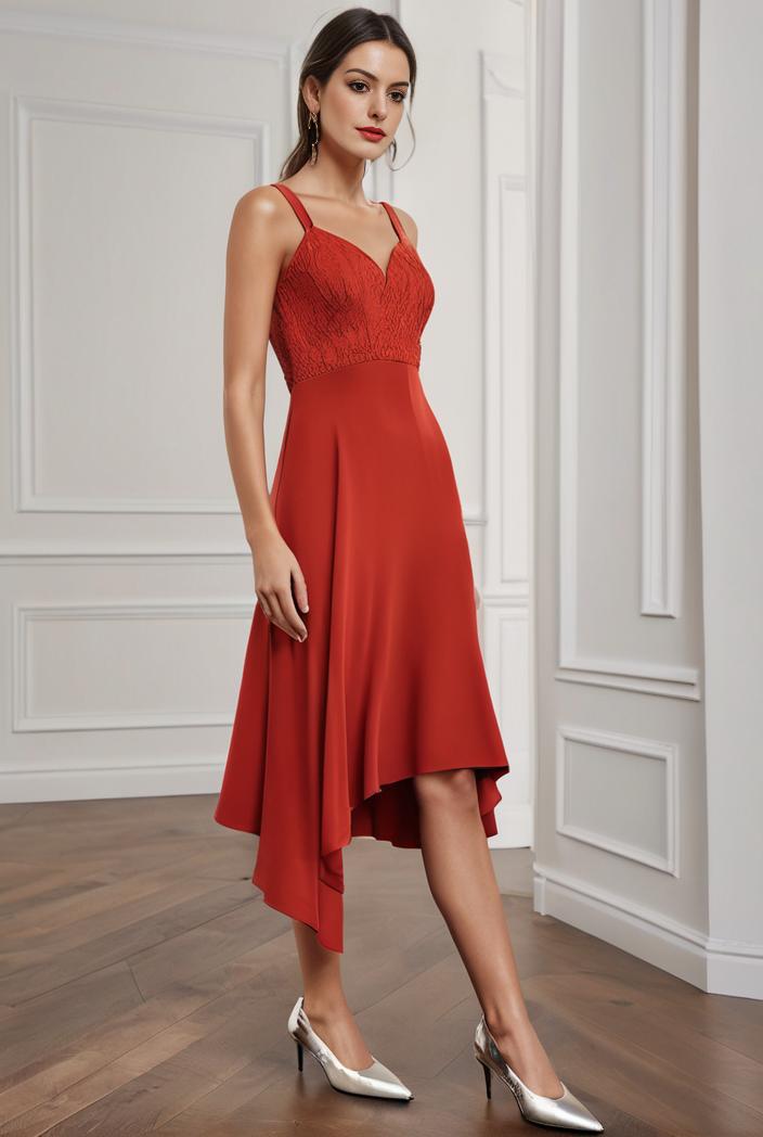 deep v neck lace chiffon bridesmaid dress with asymmetrical hem 116927