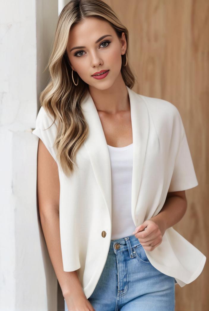 ladies solid button up blazer with long sleeves casual lapel design 116130