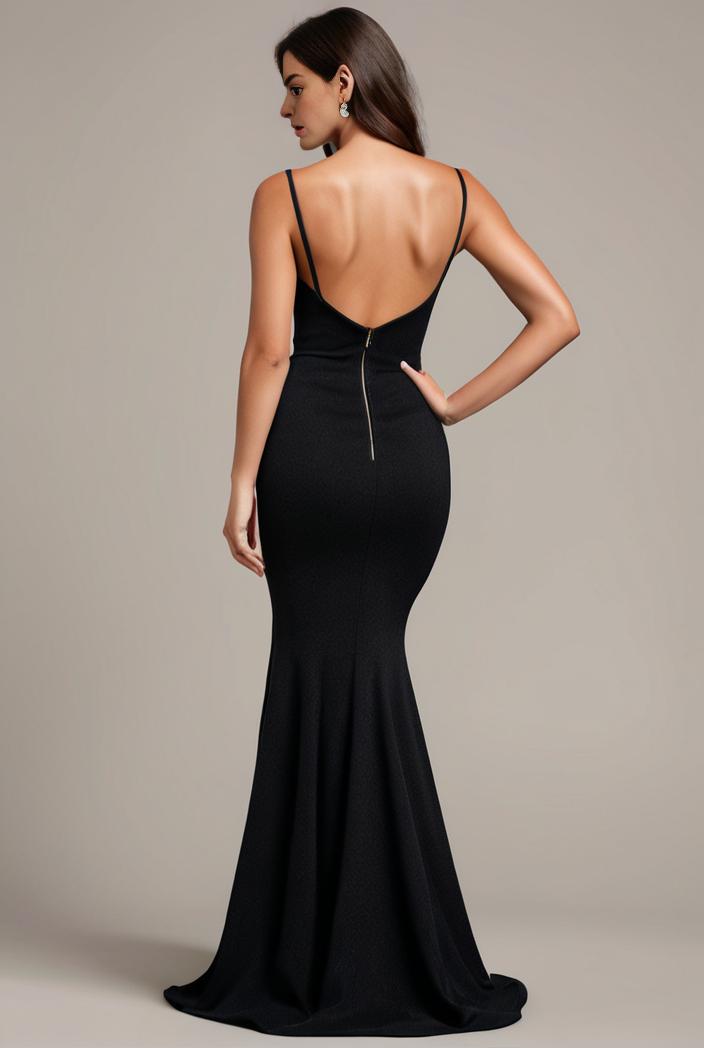 glitter spaghetti strap u veck open back bodycon stretchy evening dress 120929