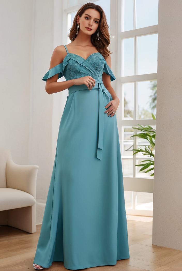 off shoulder spaghetti strap a line maternity dress 122587