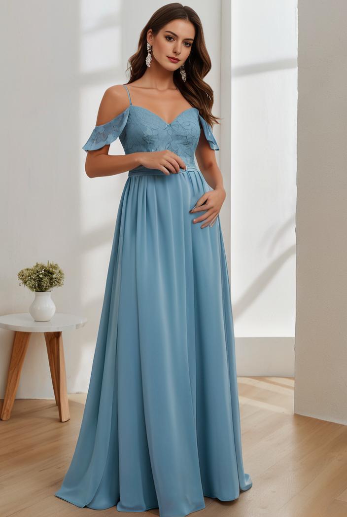 off shoulder spaghetti strap a line maternity dress 122588
