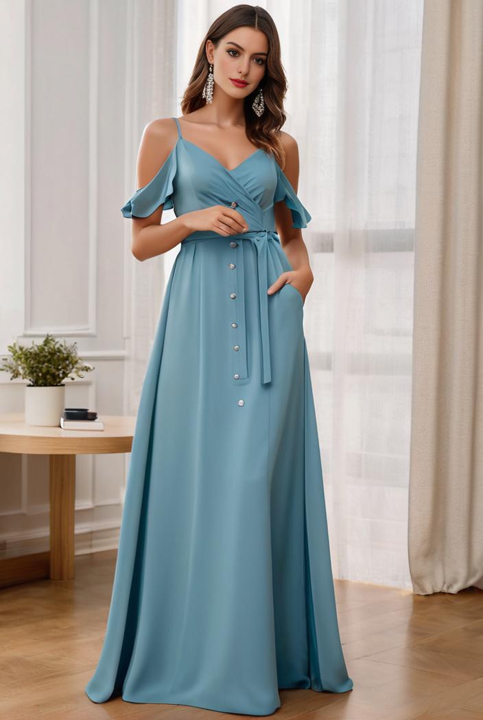 off shoulder spaghetti strap a line maternity dress 122590