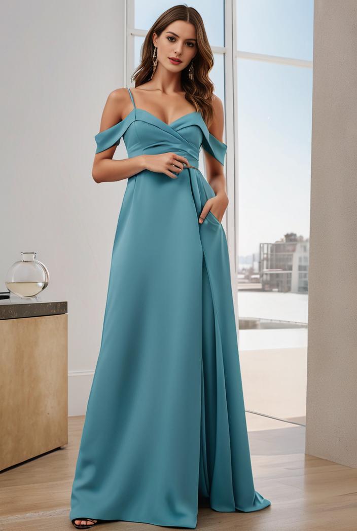 off shoulder spaghetti strap a line maternity dress 122591