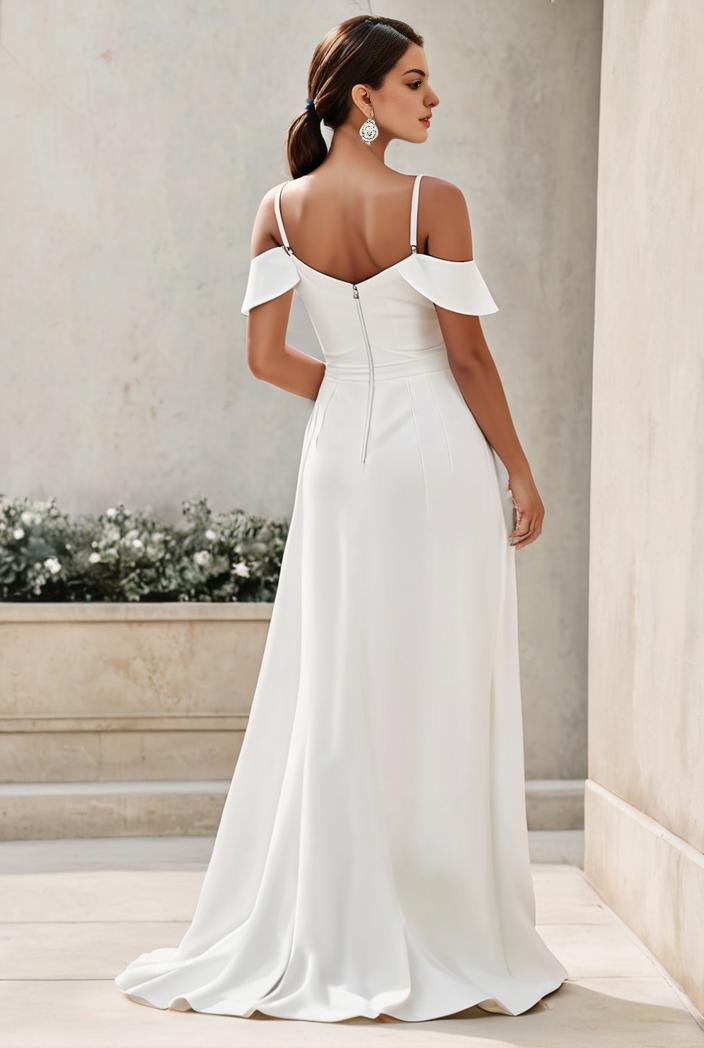 off shoulder spaghetti strap a line maternity dress 122600