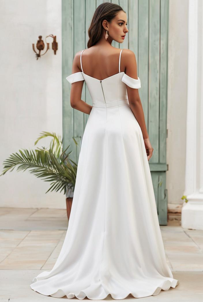 off shoulder spaghetti strap a line maternity dress 122604