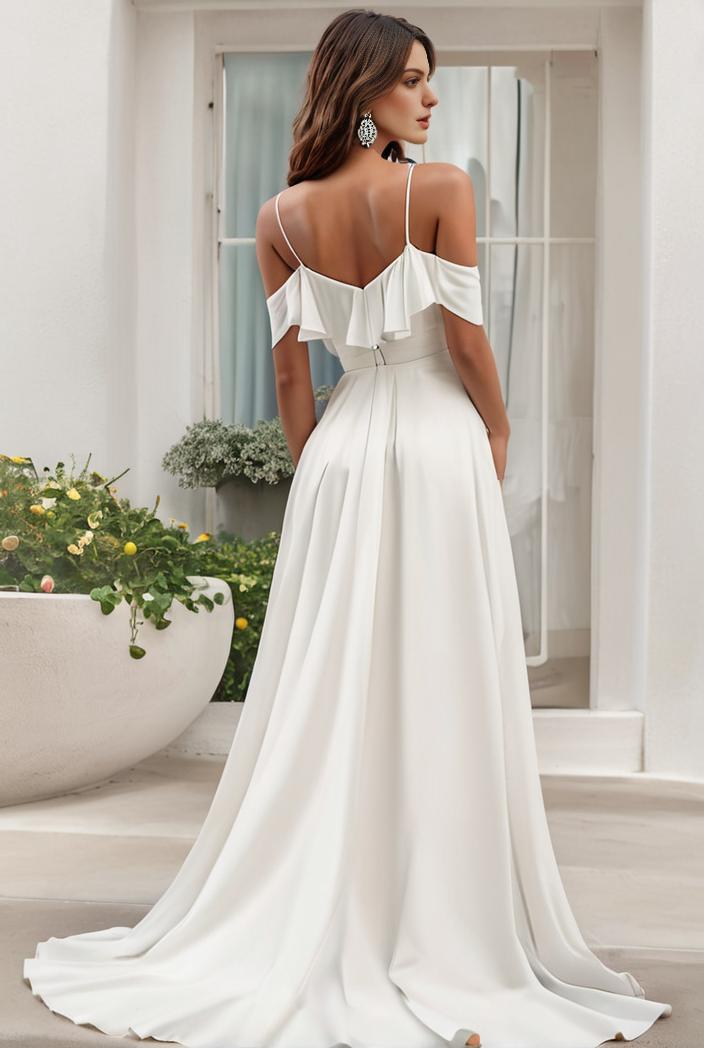 off shoulder spaghetti strap a line maternity dress 122605