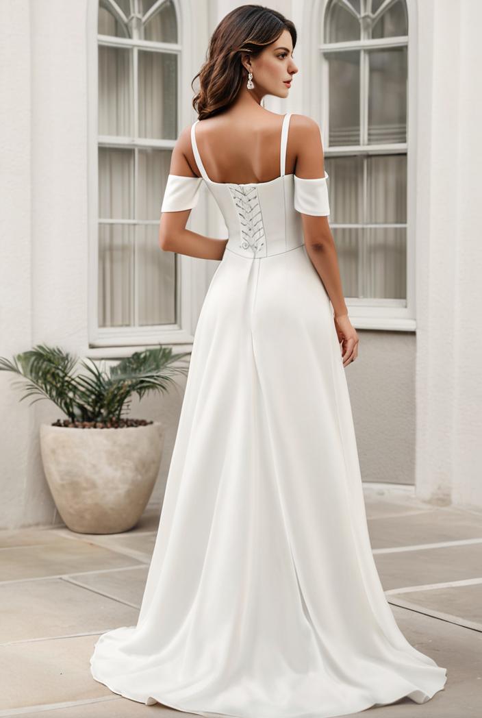 off shoulder spaghetti strap a line maternity dress 122606