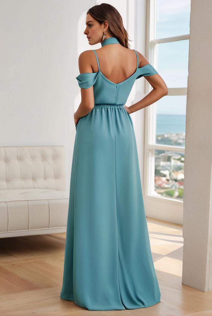 off shoulder spaghetti strap a line maternity dress 122611