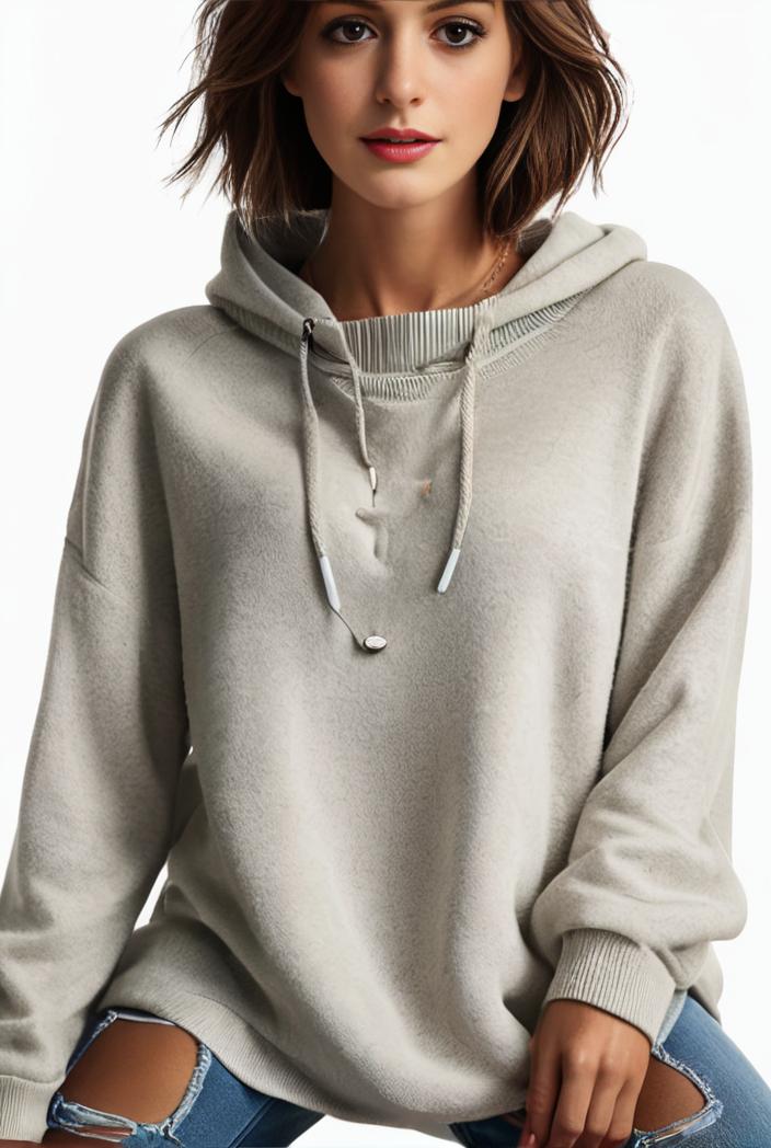 plus size casual hoodie women s plus solid ribbed long sleeve slight stretch hoodie drawstring sweatshirt 123885