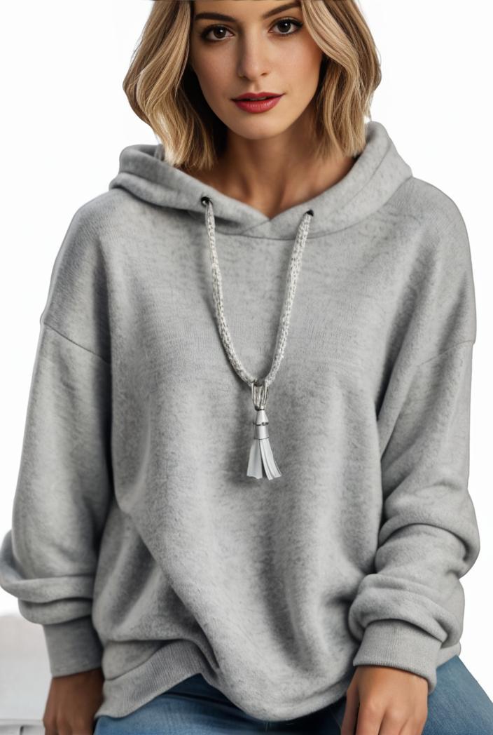 plus size casual hoodie women s plus solid ribbed long sleeve slight stretch hoodie drawstring sweatshirt 123908