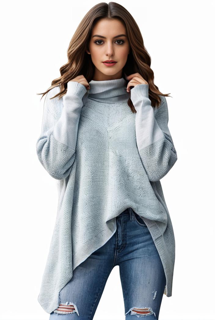 plus size casual sweater women s plus solid tassel trim long sleeve cowl neck high stretch jumper 123932