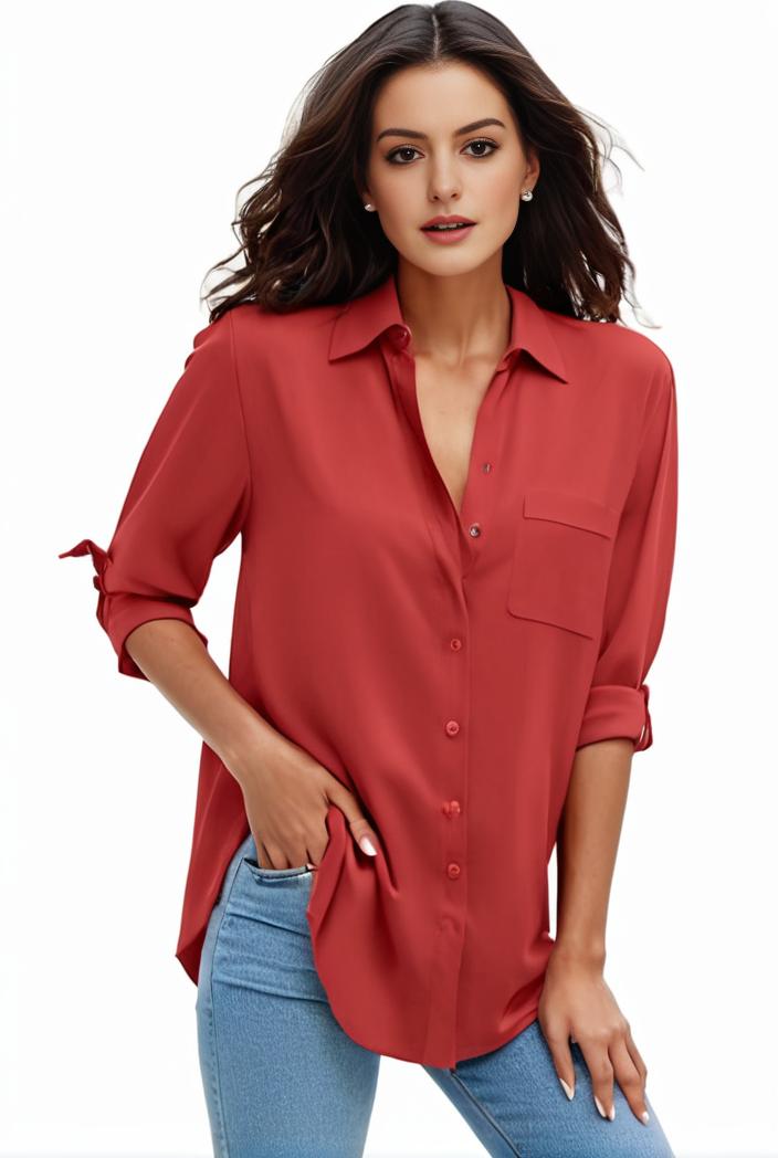 plus size formal shirt women s plus plain long sleeve turn down collar button up workwear shirt 124511