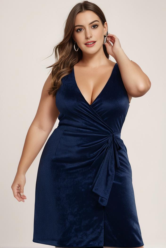 plus size shiny v neck side slit formal evening dress 126279
