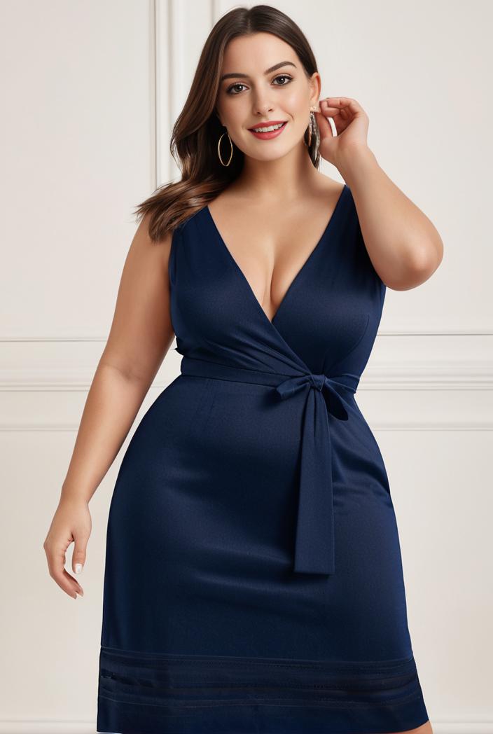 plus size shiny v neck side slit formal evening dress 126285