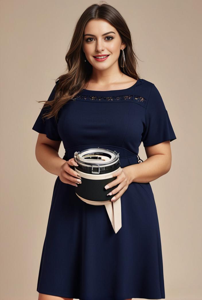 plus size simple chiffon pleated a line round neckline bridesmaid dress 126454