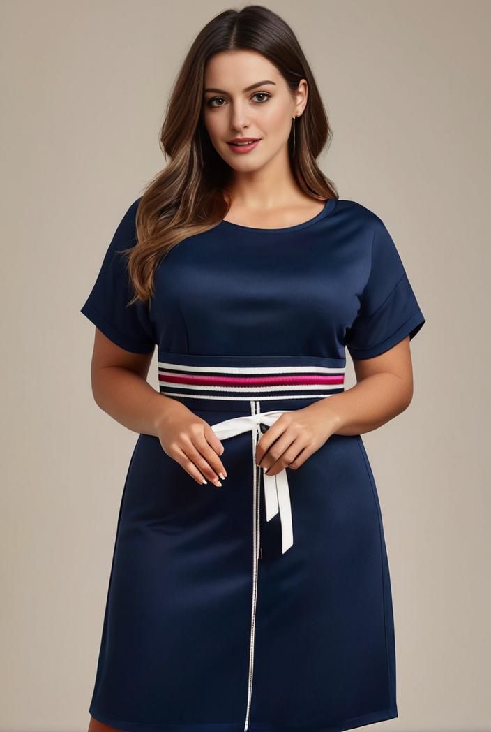 plus size simple chiffon pleated a line round neckline bridesmaid dress 126456