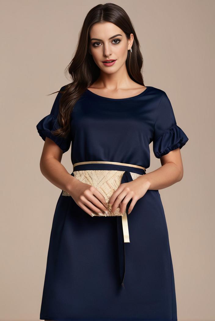 plus size simple chiffon pleated a line round neckline bridesmaid dress 126459