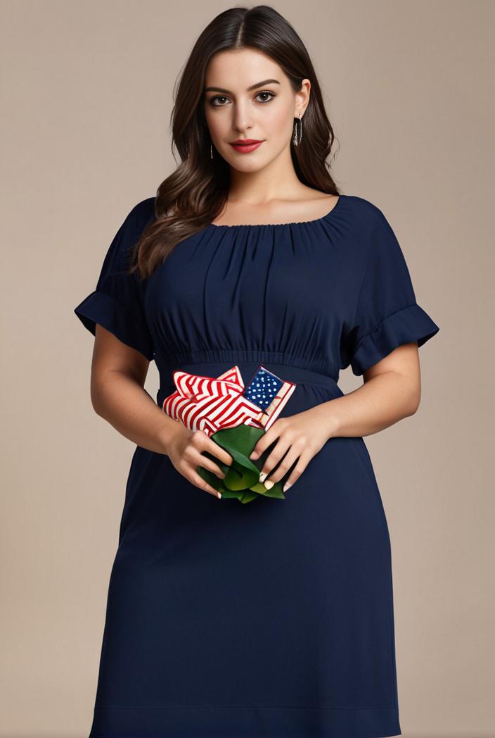 plus size simple chiffon pleated a line round neckline bridesmaid dress 126460