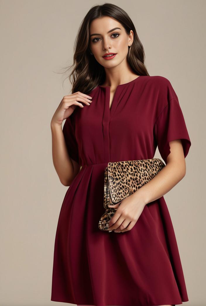 plus size simple chiffon pleated a line round neckline bridesmaid dress 126466