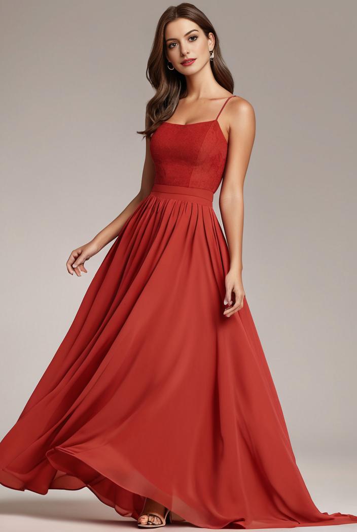 convertible chiffon lace open back spaghetti straps bridesmaid dress 134903