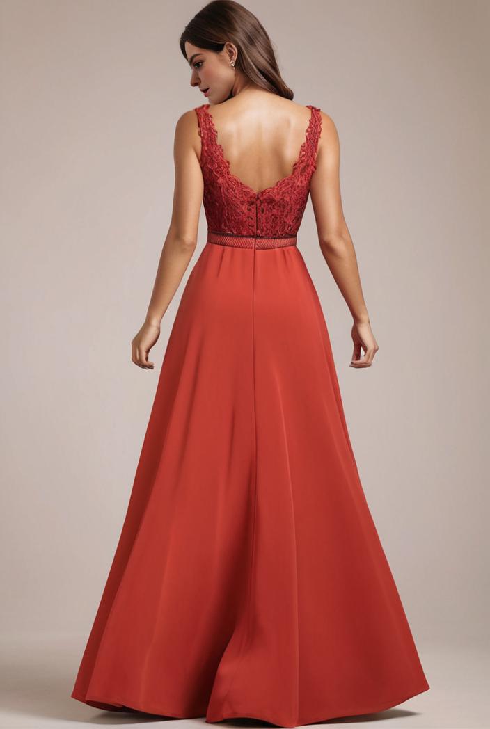 convertible chiffon lace open back spaghetti straps bridesmaid dress 134908