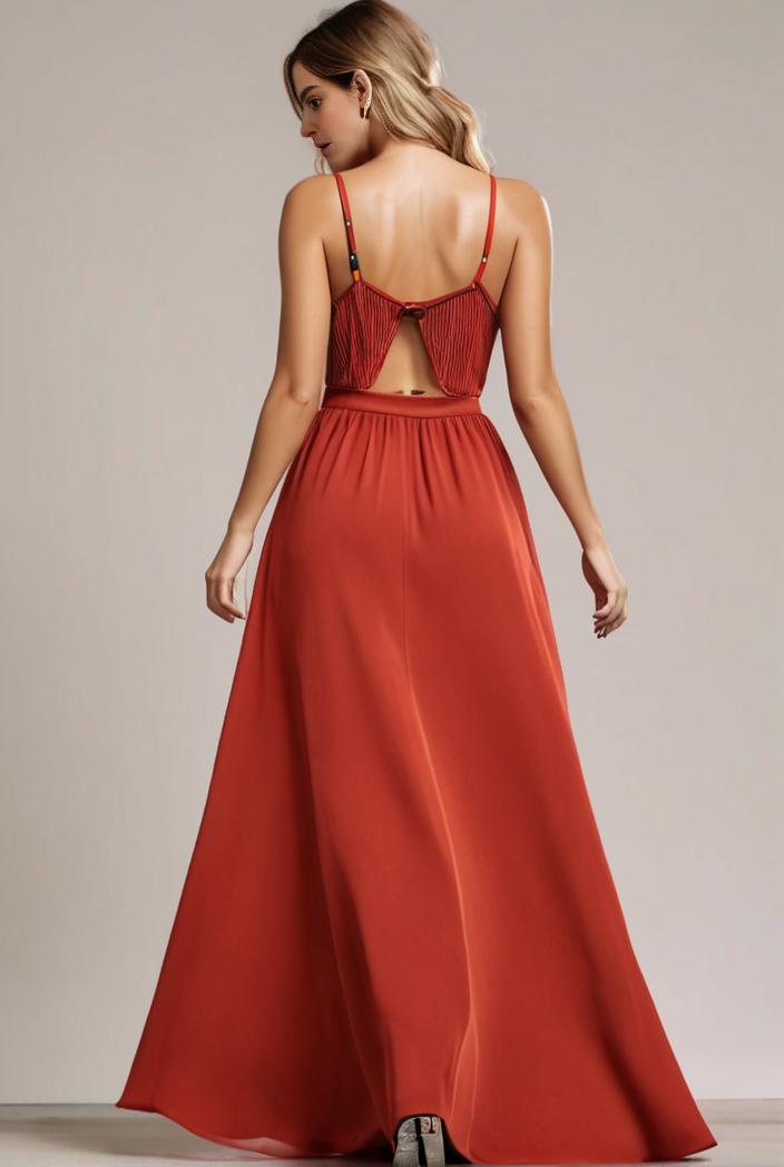 convertible chiffon lace open back spaghetti straps bridesmaid dress 134910