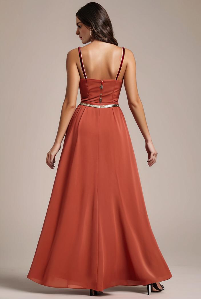 convertible chiffon lace open back spaghetti straps bridesmaid dress 134921