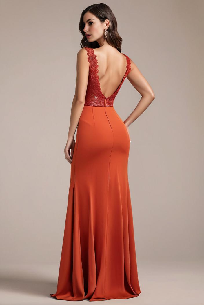 convertible chiffon lace open back spaghetti straps bridesmaid dress 134924