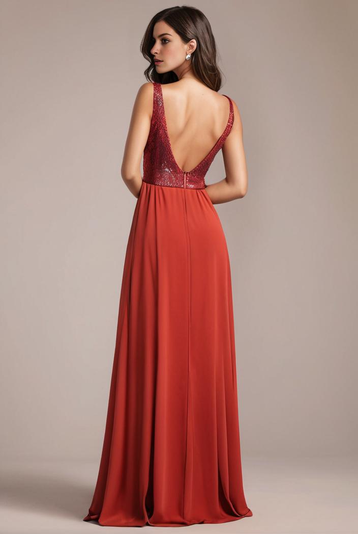 convertible chiffon lace open back spaghetti straps bridesmaid dress 134932