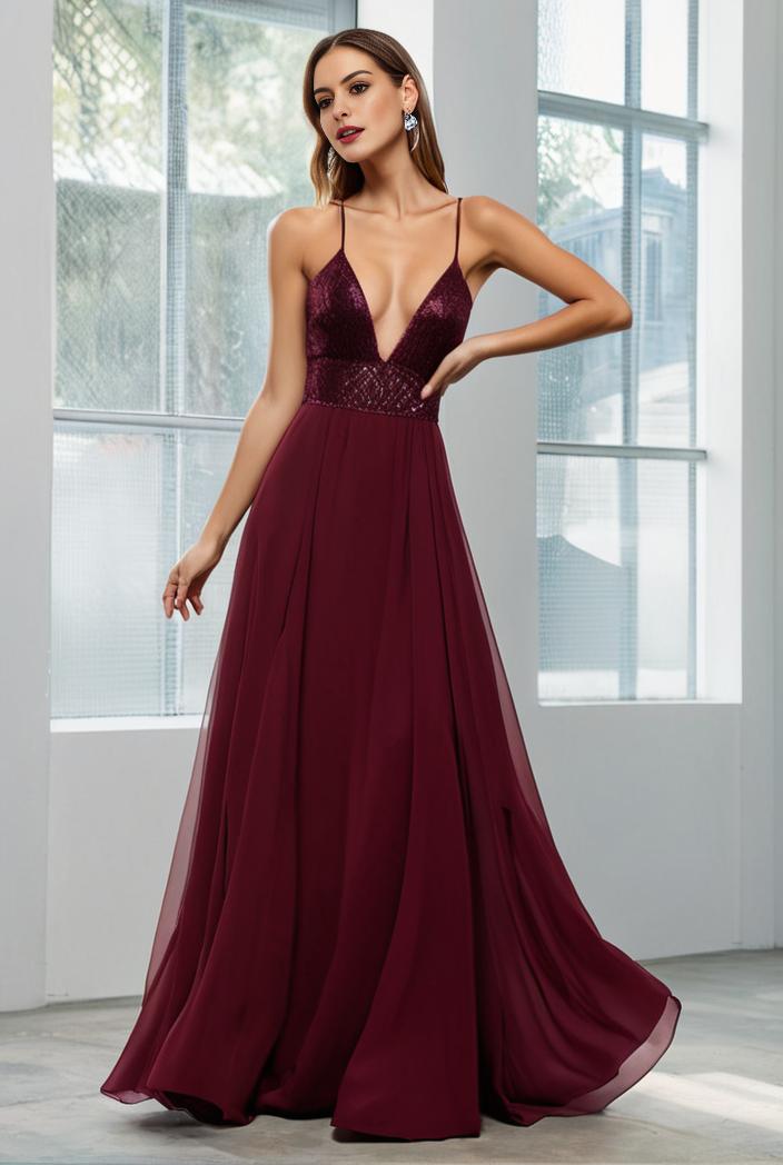 convertible chiffon lace open back spaghetti straps bridesmaid dress 134964