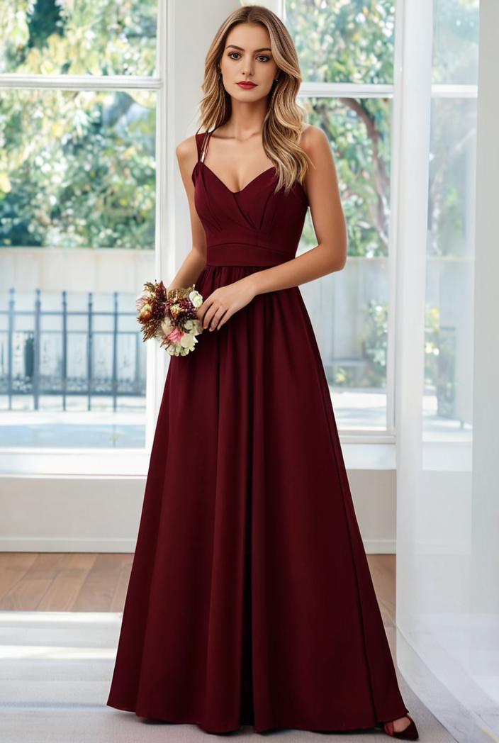 convertible chiffon lace open back spaghetti straps bridesmaid dress 134981