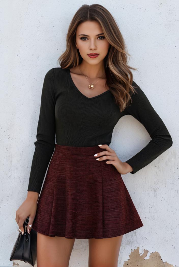 versatile women s gingham plaid pleated skirt black red blue print 130812