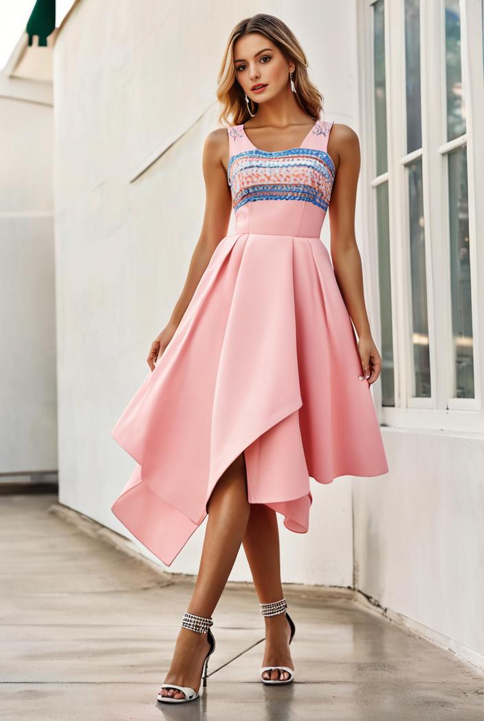 deep v neck lace chiffon bridesmaid dress with asymmetrical hem 135694