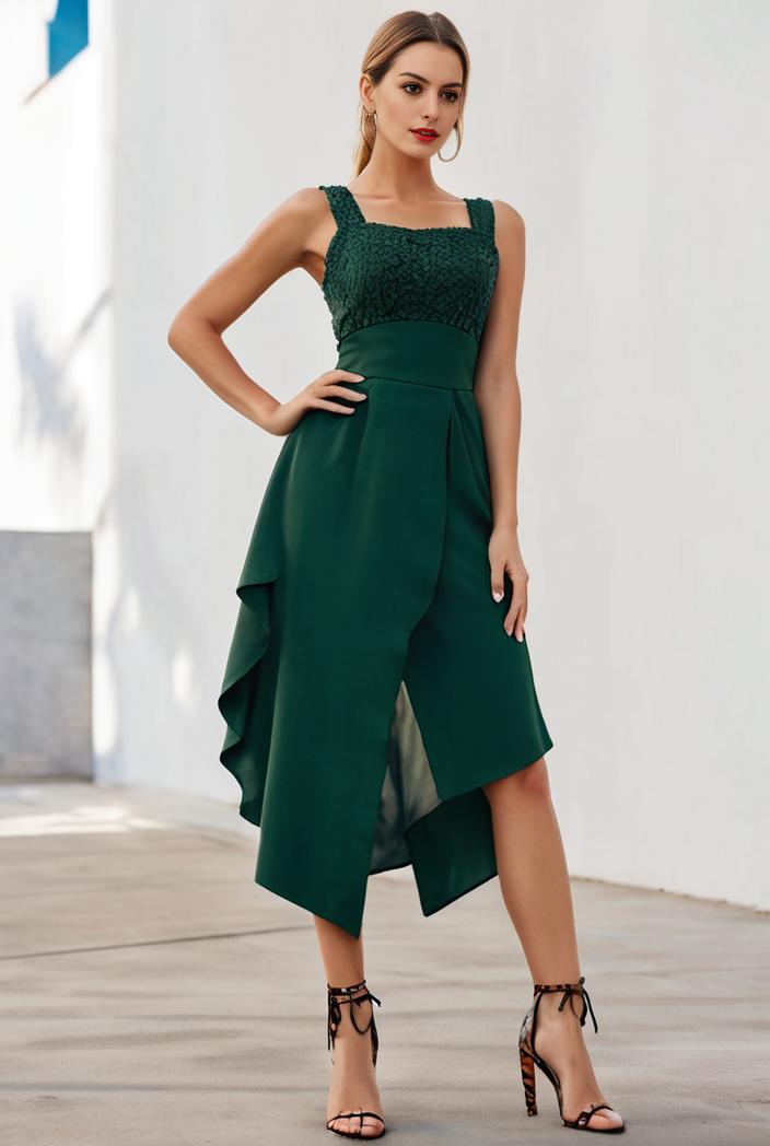 deep v neck lace chiffon bridesmaid dress with asymmetrical hem 135709