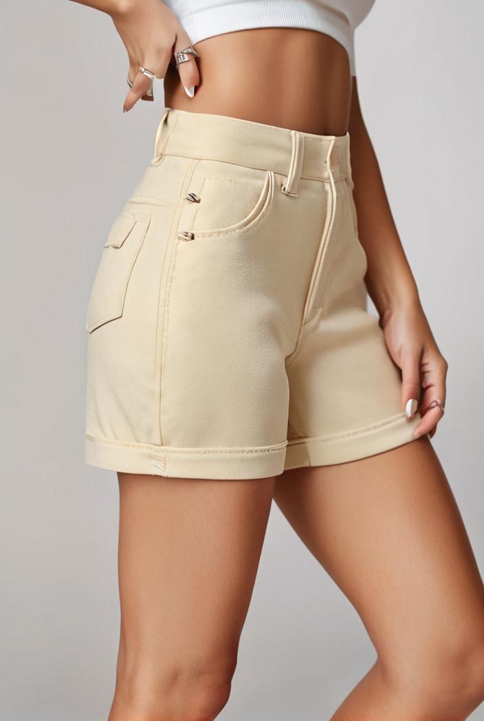 y2k kpop style denim skirt with double button closure and flap pockets 133013