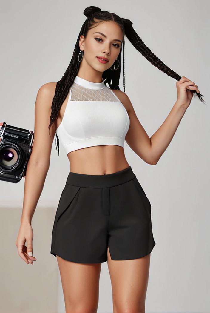 y2k kpop style denim skirt with double button closure and flap pockets 133052