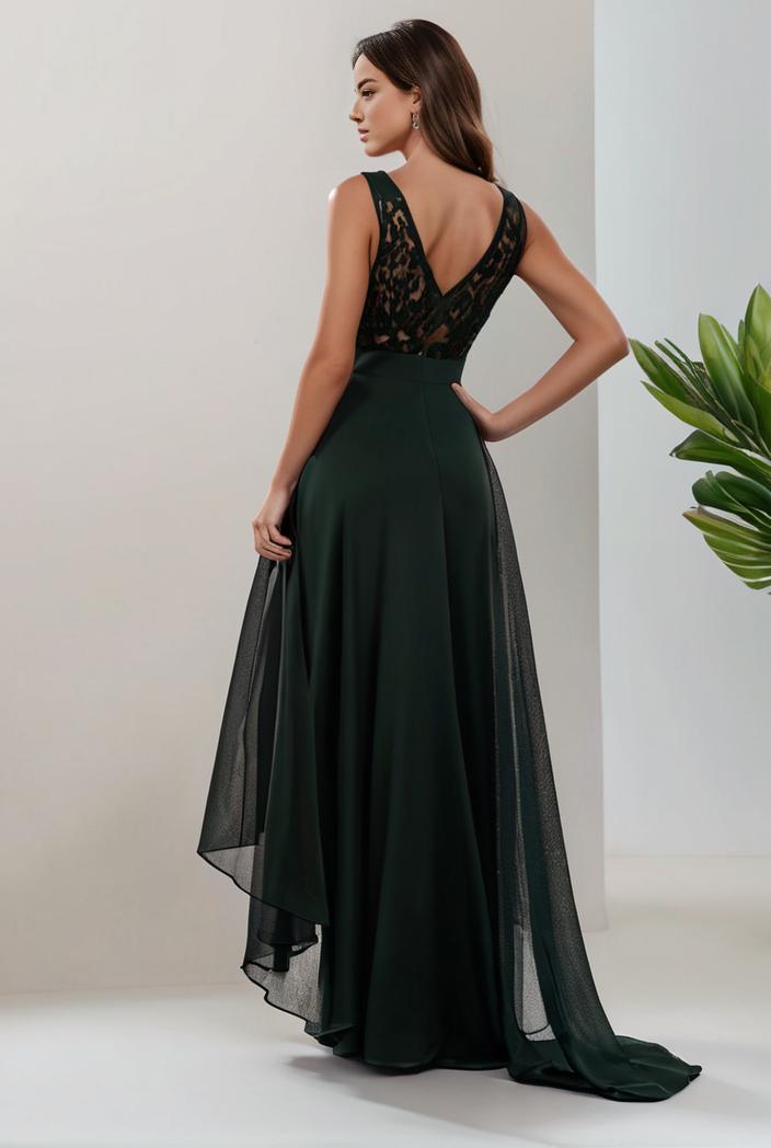 plus size sequin high low deep v neck tulle evening dresses 102022