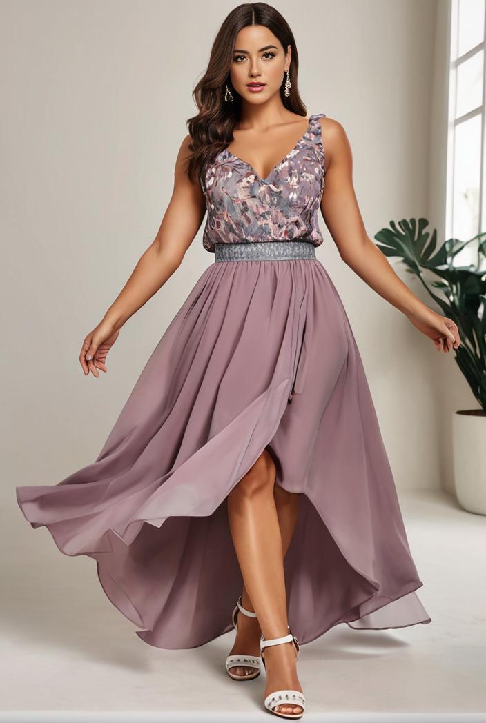 plus size sequin high low deep v neck tulle evening dresses 102058