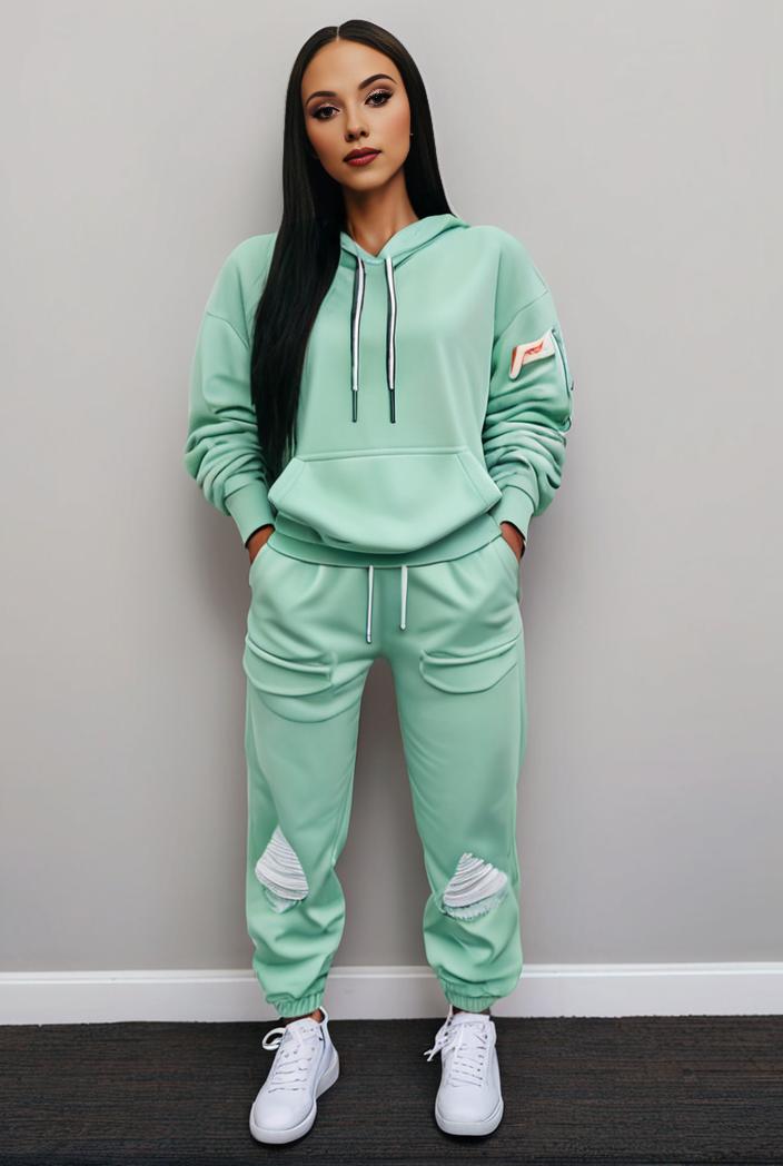 casual drawstring pants and hoodie combo set for women 136843